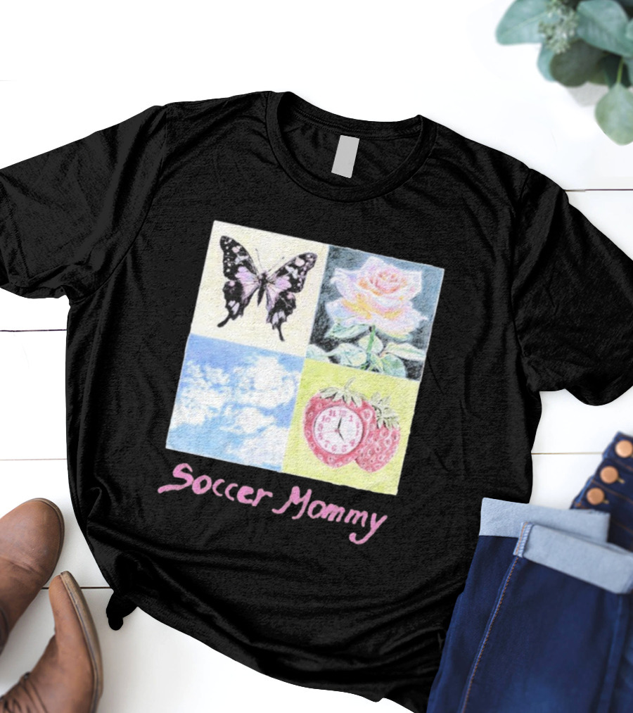 Soccer Mommy Butterfly Rose Sky Strawberry T-Shirt