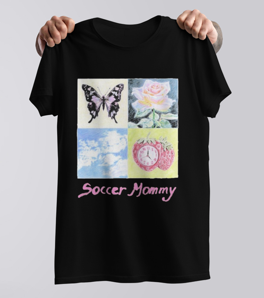 Soccer Mommy Butterfly Rose Sky Strawberry T-Shirt