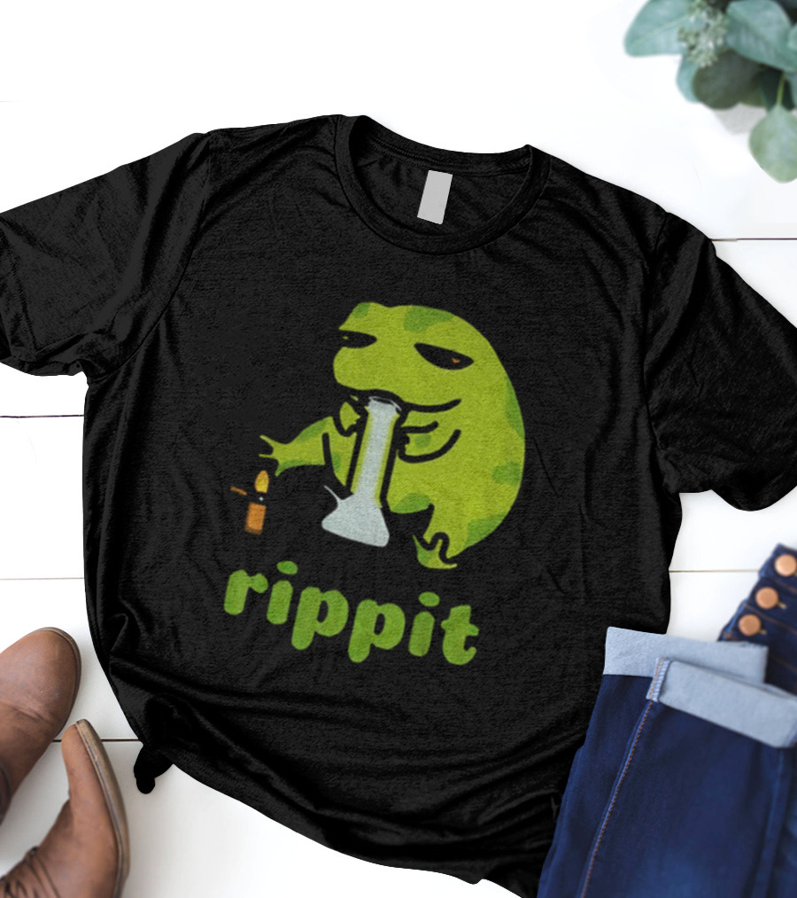 Frog Bong Rippit Stoner Ripping Hits T-Shirt