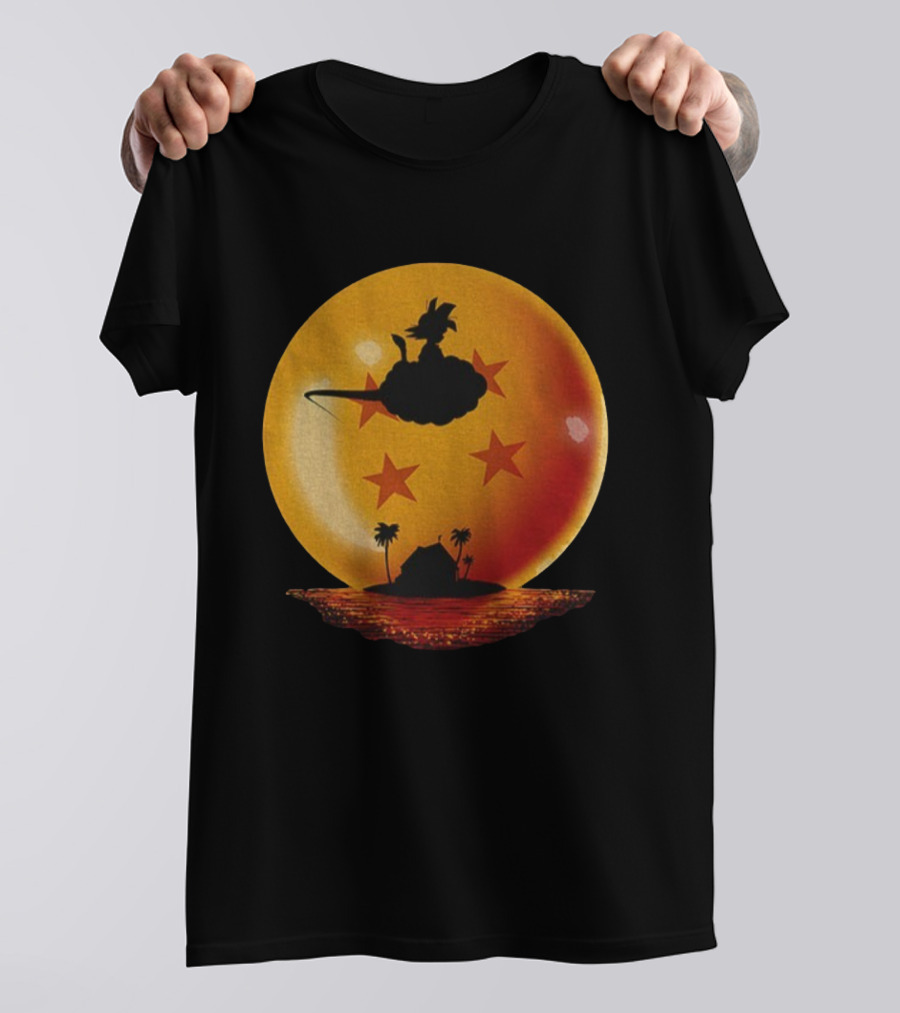 Son Goku Flying Nimbus Kame House Dragon Ball Z Manga Anime T-Shirt