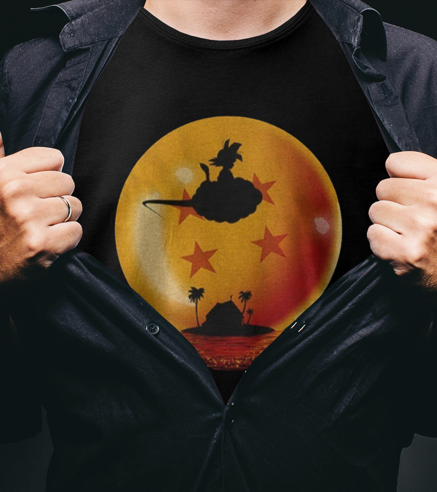 Son Goku Flying Nimbus Kame House Dragon Ball Z Manga Anime T-Shirt