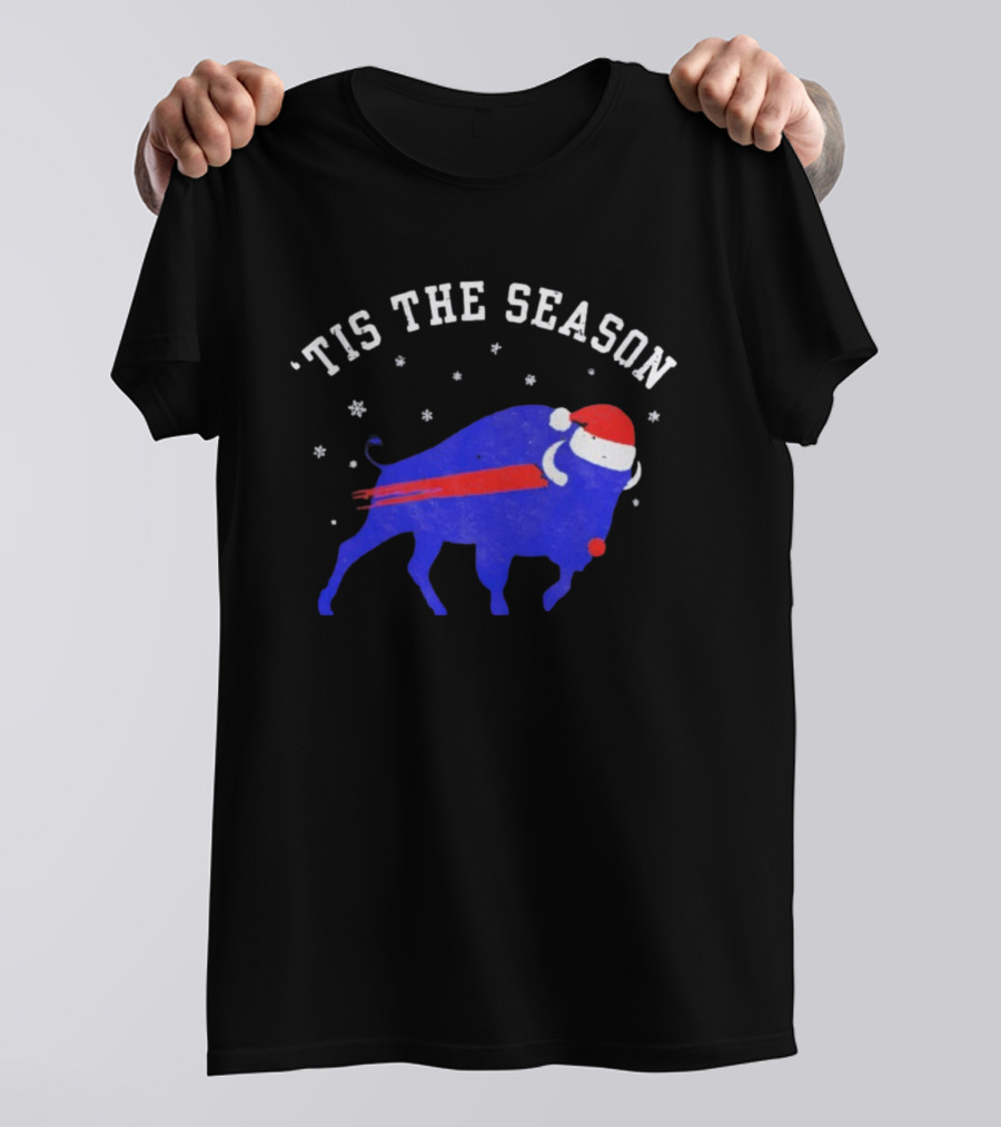 Buffalo Football Holiday 'Tis The Season Santa Theme T-Shirt