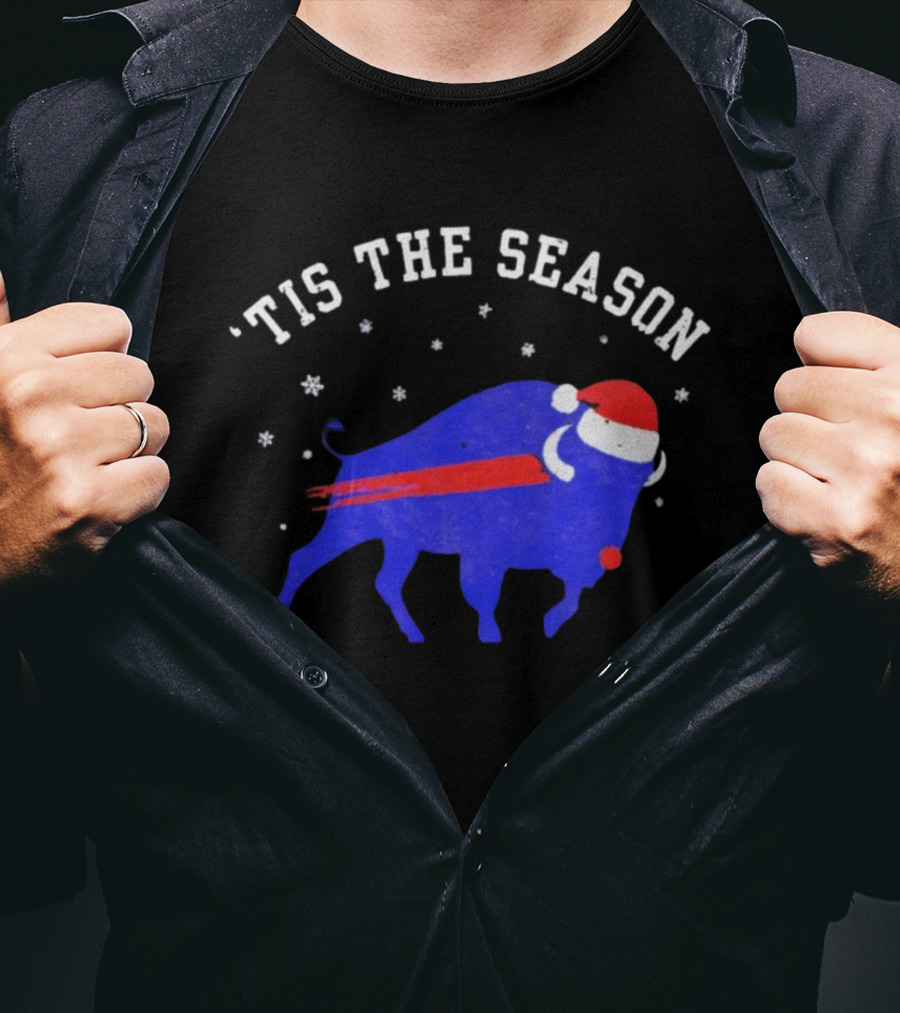 Buffalo Football Holiday 'Tis The Season Santa Theme T-Shirt