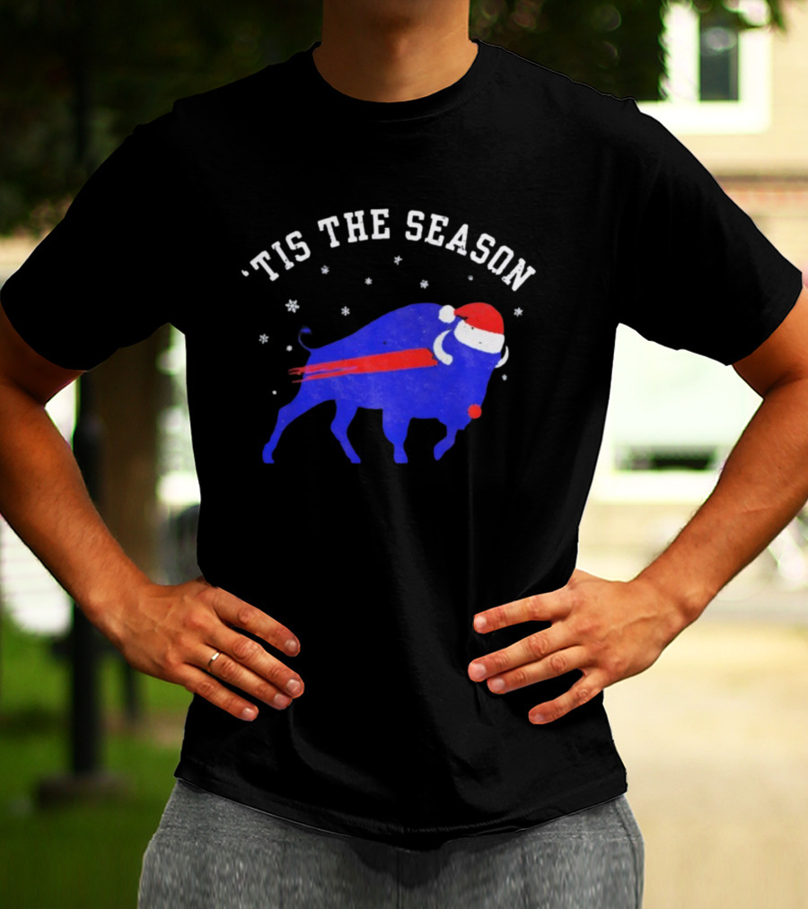 Buffalo Football Holiday 'Tis The Season Santa Theme T-Shirt