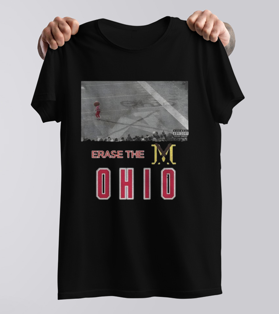 Erase The Ohio State Brutus Parental Advisory Game Day Ohio Snow T-Shirt