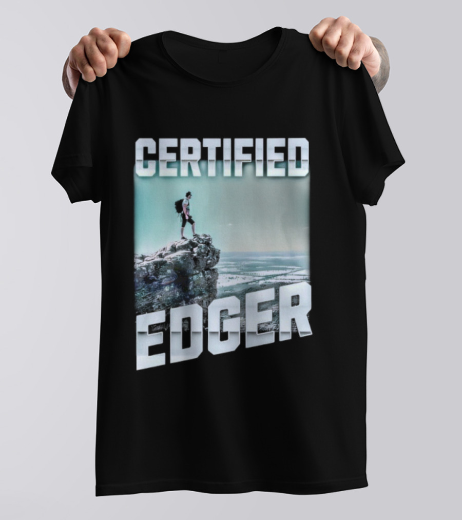 Certified Edger Adventure Surfing Ocean Wave T-Shirt