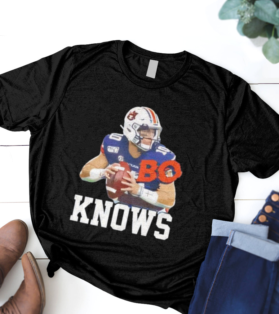 Bo Knows Bo Nix College Football Fan Auburn Tigers Parody T-Shirt