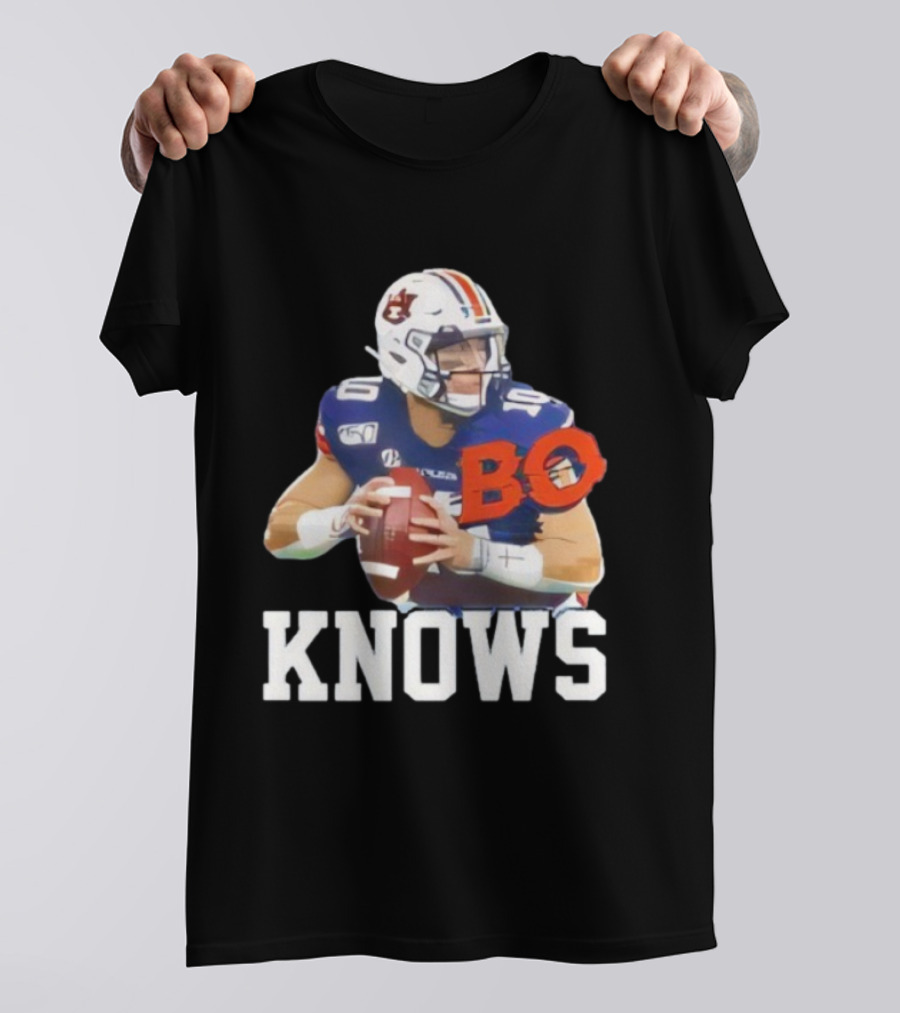 Bo Knows Bo Nix College Football Fan Auburn Tigers Parody T-Shirt