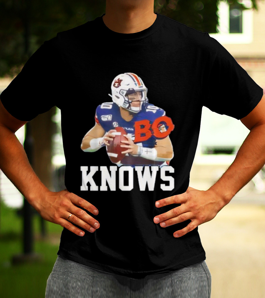 Bo Knows Bo Nix College Football Fan Auburn Tigers Parody T-Shirt