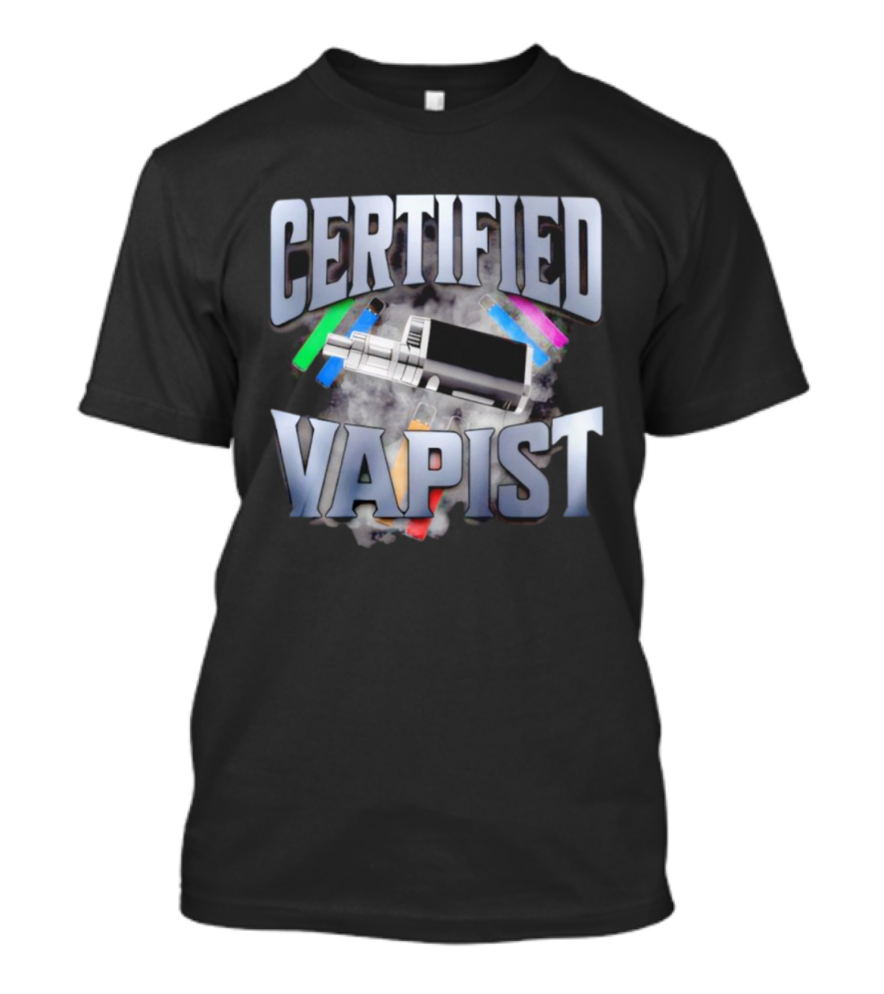 Certified Vapist Vape Cloud With Colorful Devices T-Shirt