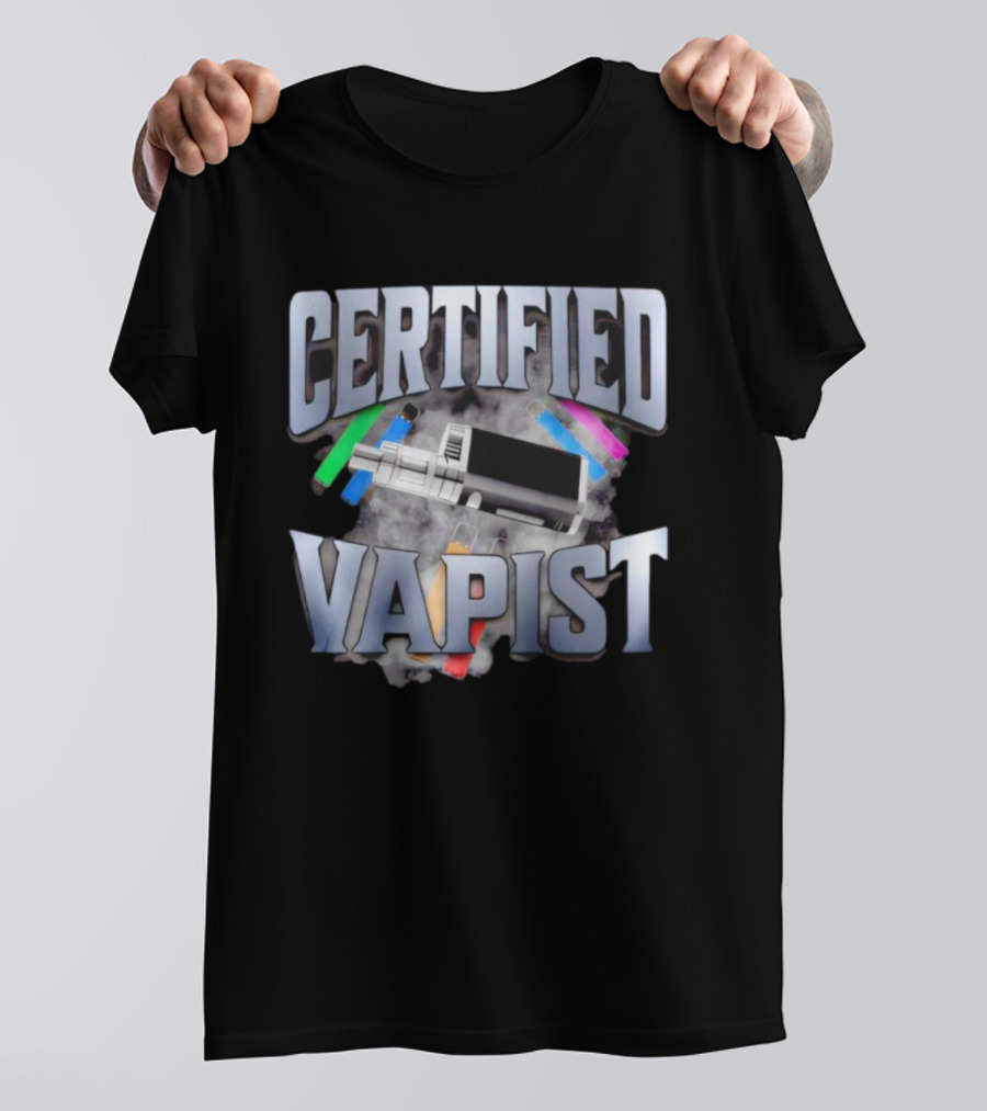 Certified Vapist Vape Cloud With Colorful Devices T-Shirt