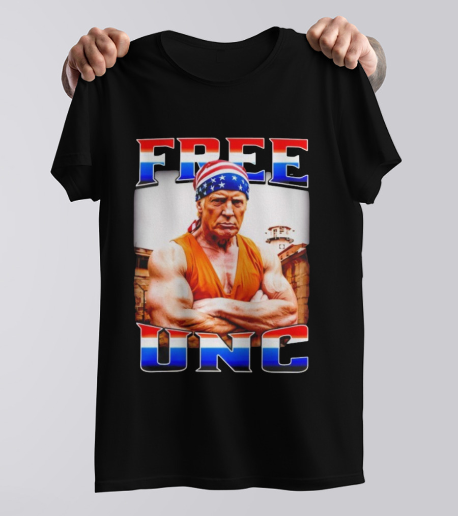FREE UNC Donald Trump Patriotic Bandana Prison Parody T-Shirt