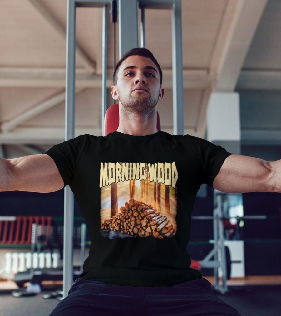 Morning Wood Lumber Stack Forest Sunrise T-Shirt