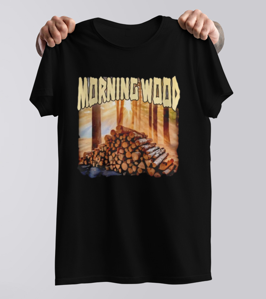 Morning Wood Lumber Stack Forest Sunrise T-Shirt