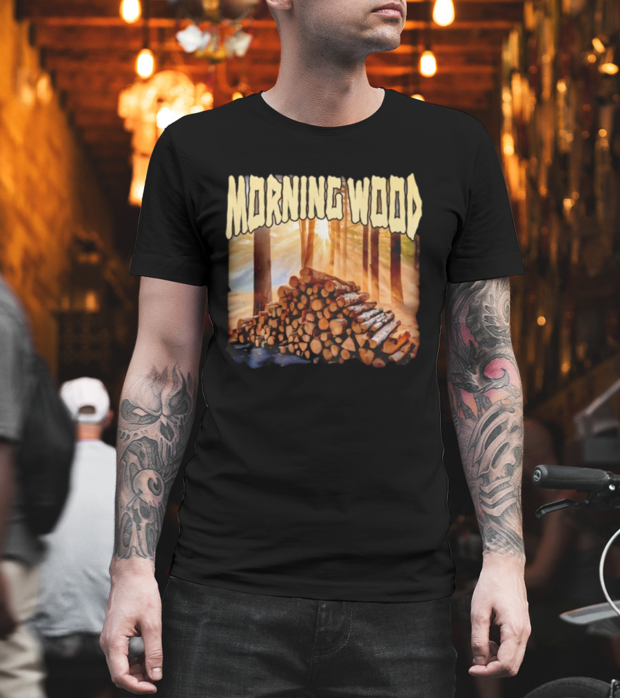 Morning Wood Lumber Stack Forest Sunrise T-Shirt