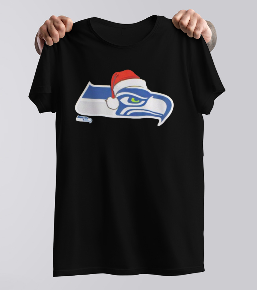 Seattle Seahawks Santa Hat Christmas Team Spirit T-Shirt