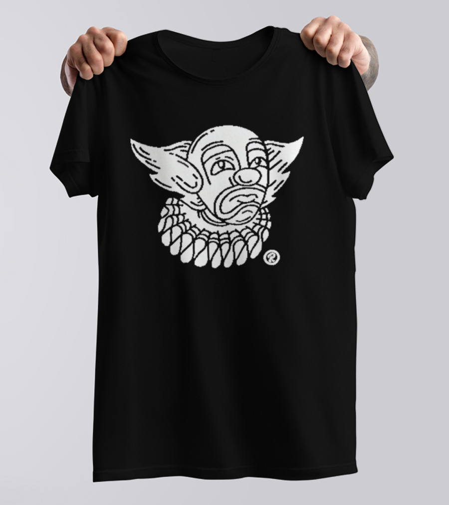 Chicago Style Clown Face Drawing With Ruff Collar T-Shirt