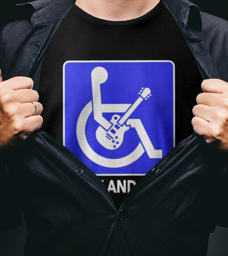 Rock And Roll Wheelchair Guitar Icon T-Shirt