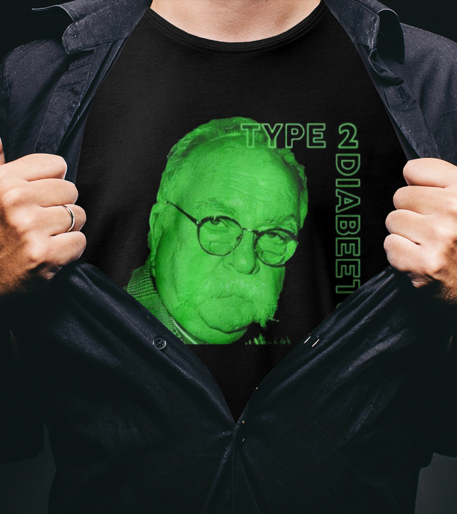 Type 2 Diabetes Wilford Brimley Green Portrait T-Shirt