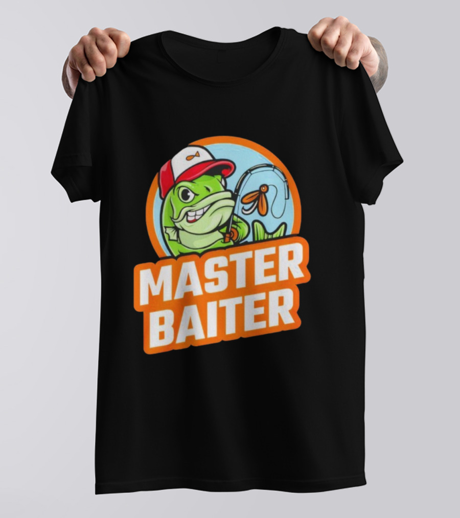 Master Baiter Fish Cartoon Fishing Humor T-Shirt