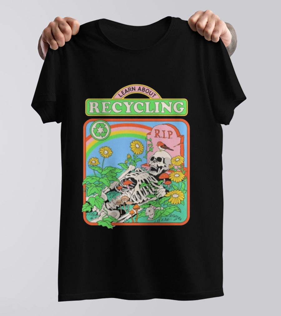 RIP Skeleton Learn About Recycling Eco-Friendly Awareness T-Shirt