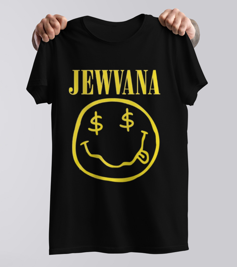 Jewvana Smiley Face Dollar Eyes Nirvana Parody T-Shirt