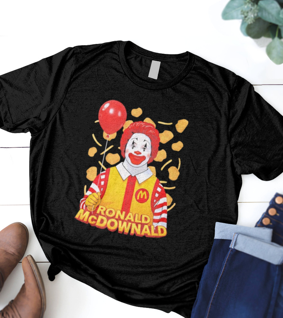 Ronald McDownald McDonald's Red Balloon And Nuggets Theme T-Shirt