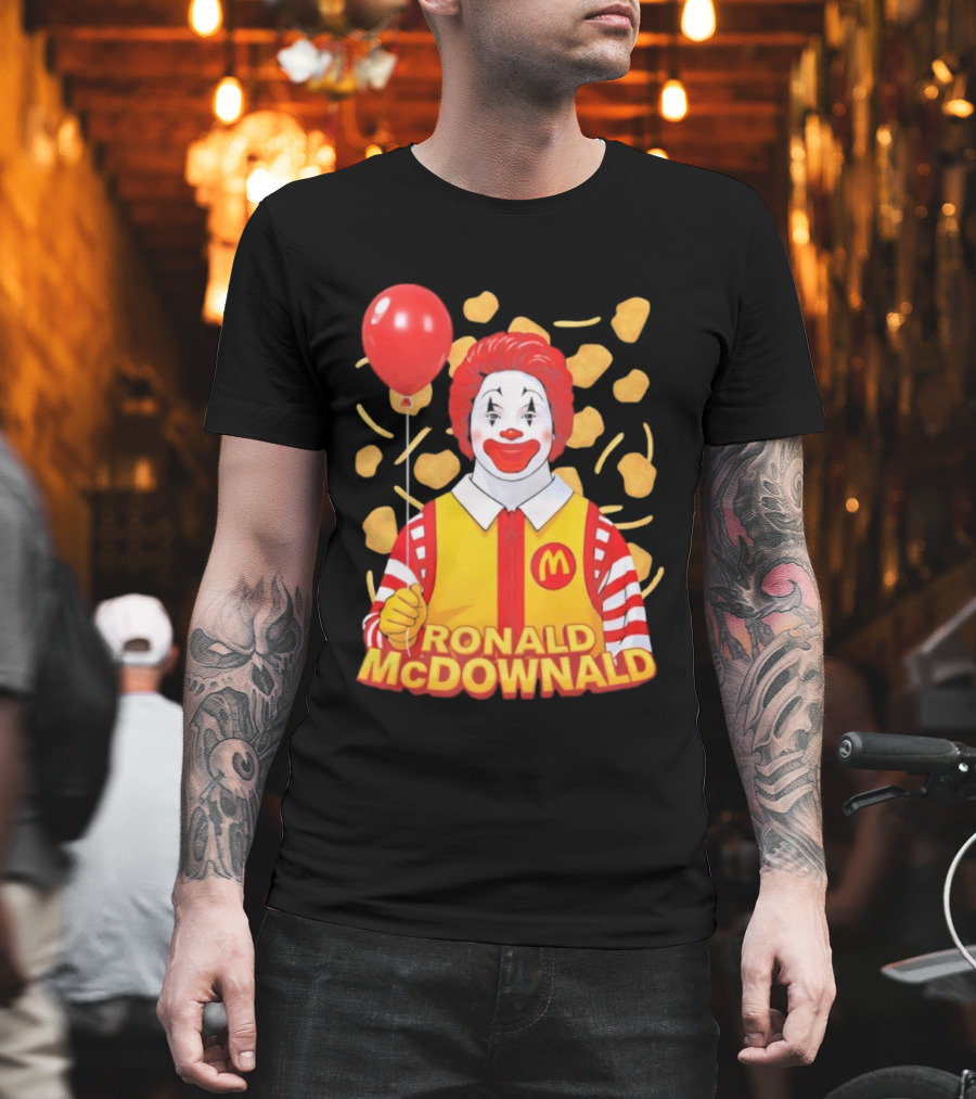 Ronald McDownald McDonald's Red Balloon And Nuggets Theme T-Shirt