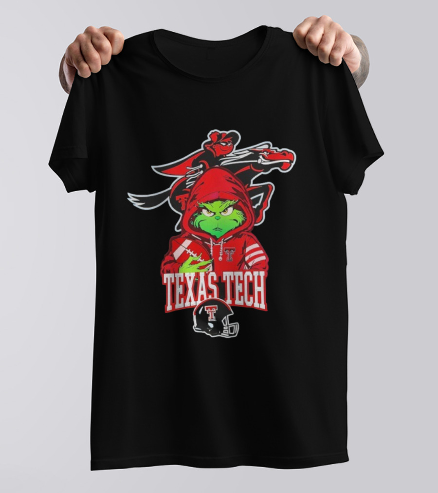 Texas Tech Grinch Football Raider Mascot NCAA T-Shirt
