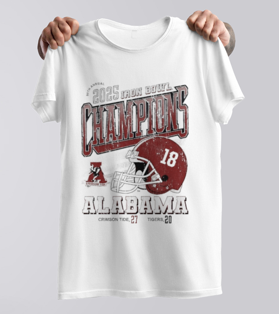 Alabama Crimson Tide 2025 Iron Bowl Champions Auburn Tigers 89th Game Score 27-20 T-Shirt