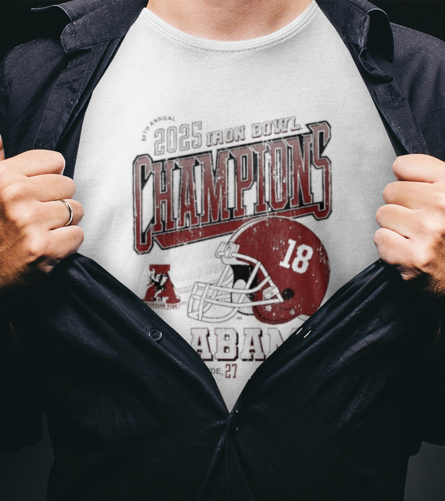 Alabama Crimson Tide 2025 Iron Bowl Champions Auburn Tigers 89th Game Score 27-20 T-Shirt
