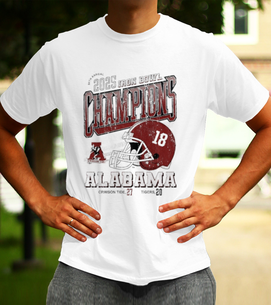 Alabama Crimson Tide 2025 Iron Bowl Champions Auburn Tigers 89th Game Score 27-20 T-Shirt