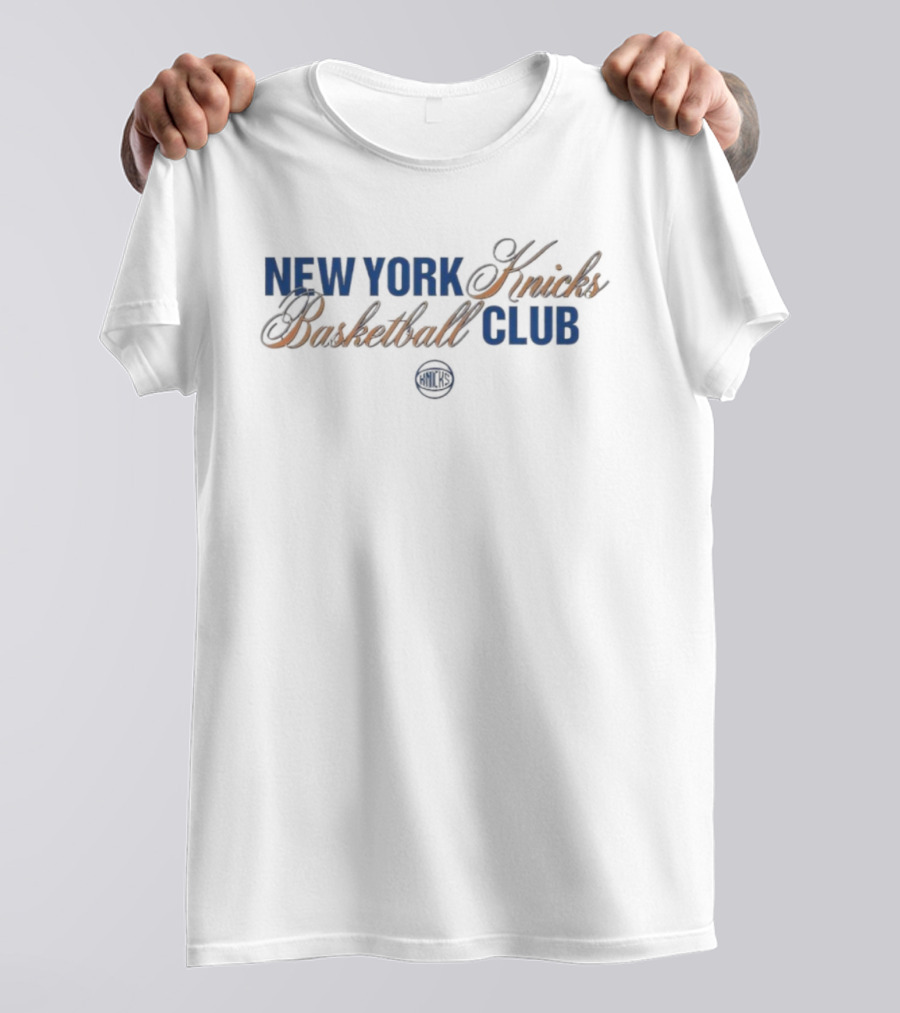 New York Knicks Basketball Club Team Logo Typography T-Shirt