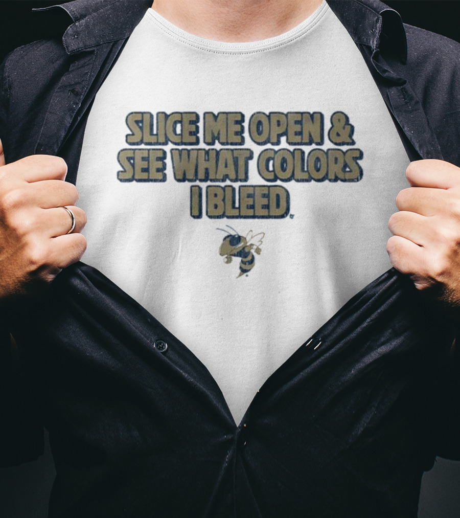 Georgia Tech Yellow Jackets Slice Me Open & See What Colors I Bleed T-Shirt