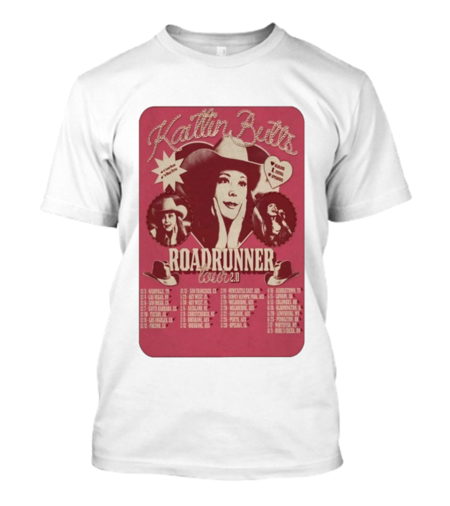 Kaitlin Butts Roadrunner Tour 2.0 Heartland Country Music 2025-2026 Dates Locations T-Shirt