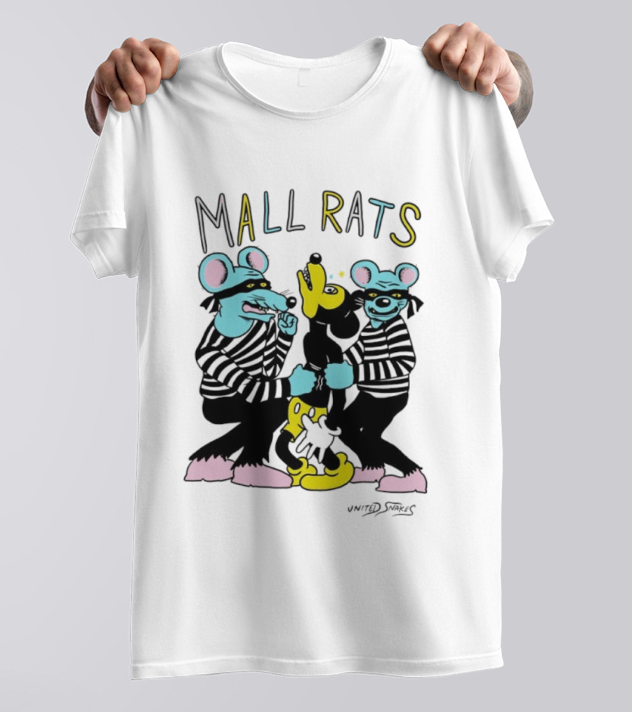Mickey Mouse Mall Rats United Snakes Parody T-Shirt