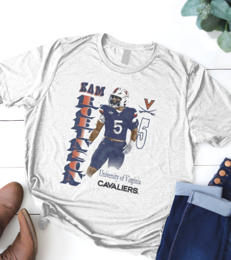 Kam Robinson University Of Virginia Cavaliers Football Number 5 T-Shirt