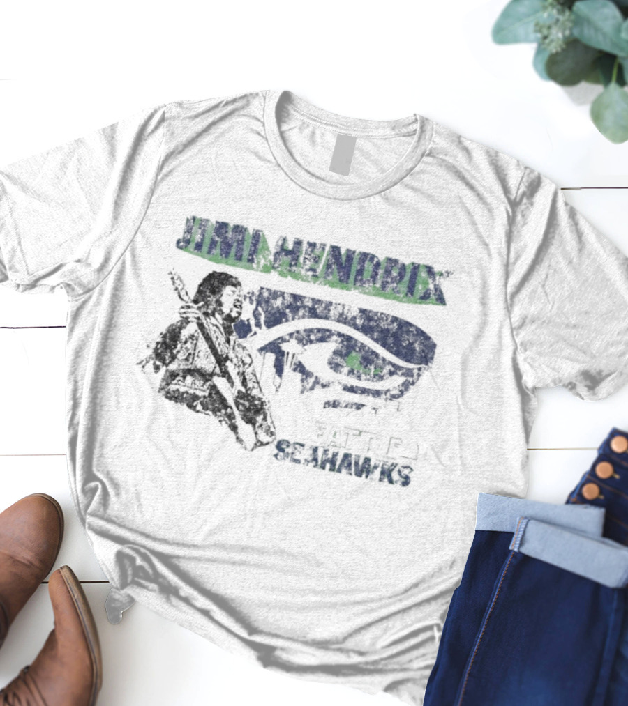 Jimi Hendrix Seattle Seahawks Collaboration T-Shirt