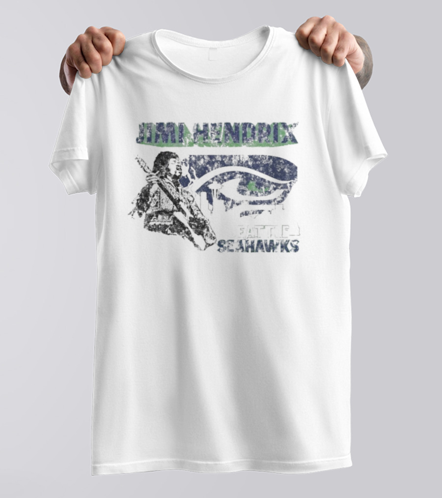 Jimi Hendrix Seattle Seahawks Collaboration T-Shirt