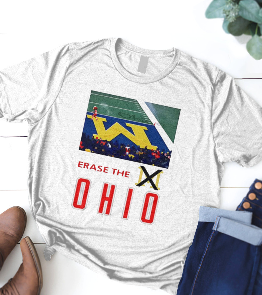 Erase The Ohio Michigan Stadium Rivalry W Logo T-Shirt