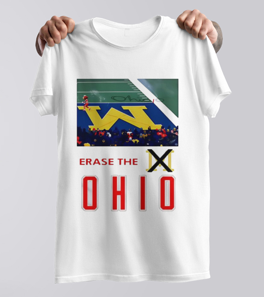 Erase The Ohio Michigan Stadium Rivalry W Logo T-Shirt