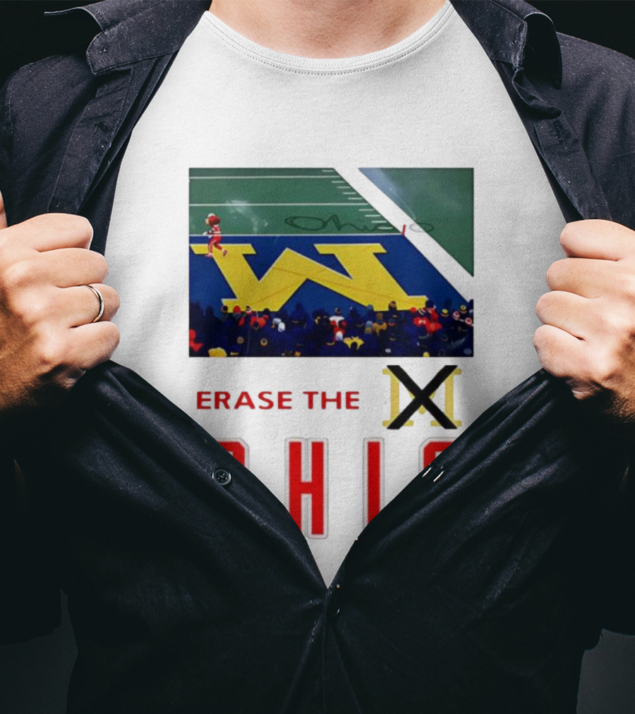 Erase The Ohio Michigan Stadium Rivalry W Logo T-Shirt