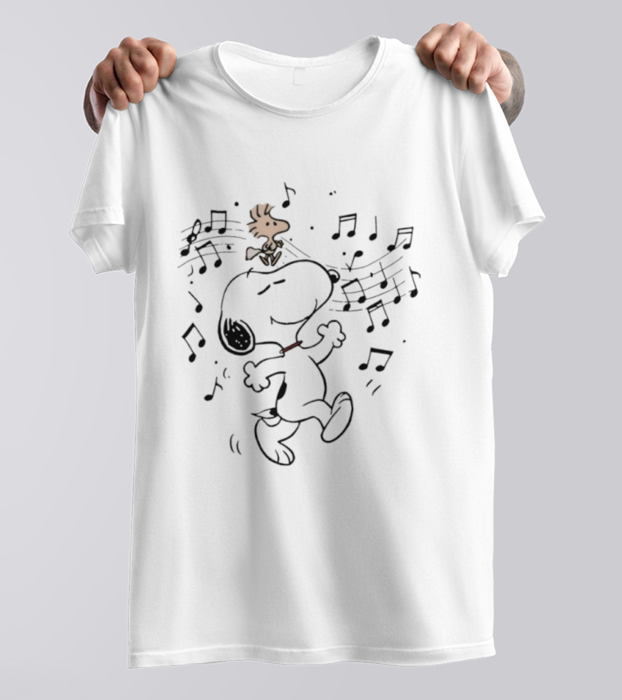 Snoopy And Woodstock Joyful Dancing Celebration Peanuts Characters T-Shirt