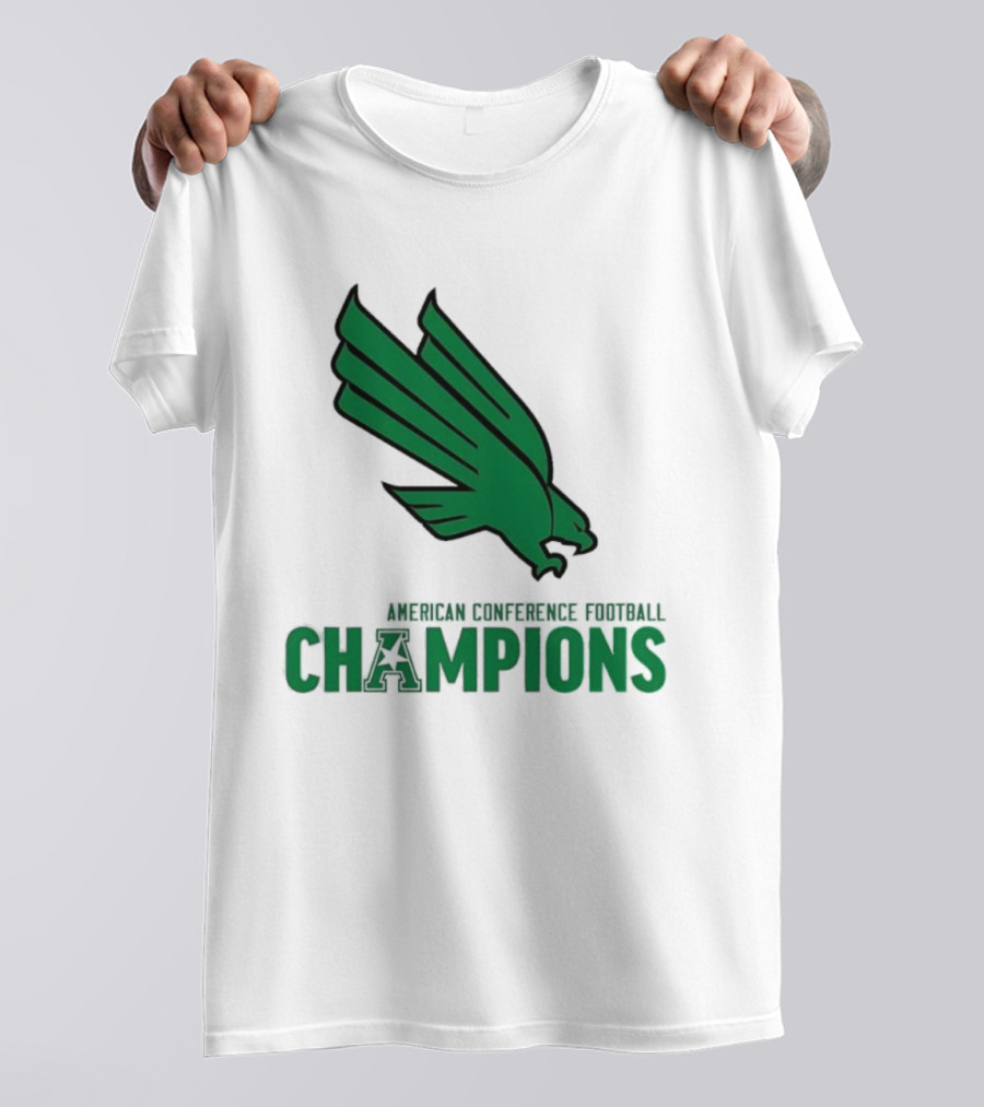 UNT Football 2025 American Conference Champions Green Eagle Celebration T-Shirt