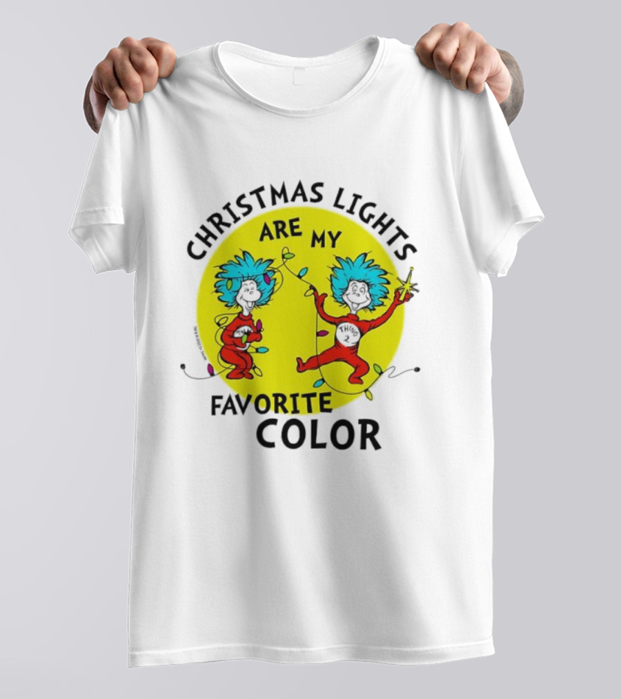 Christmas Lights Are My Favorite Color Thing 1 And Thing 2 Juniors Cropped T-Shirt