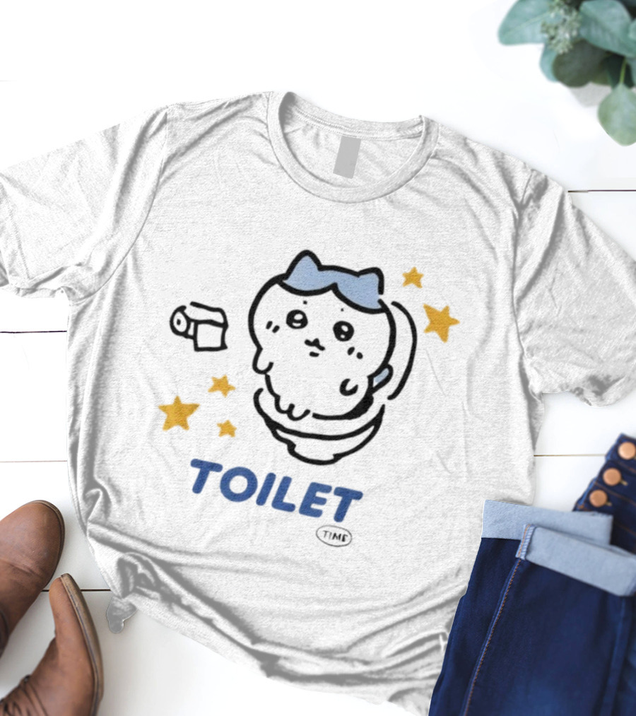 Toilet Time Chikawa Meme Cute Character Roll T-Shirt