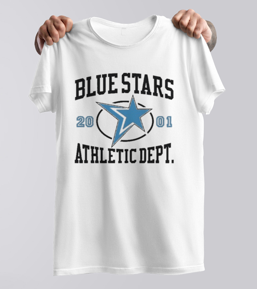 Blue Stars Athletic Dept 2001 Logo Star Graphic T-Shirt