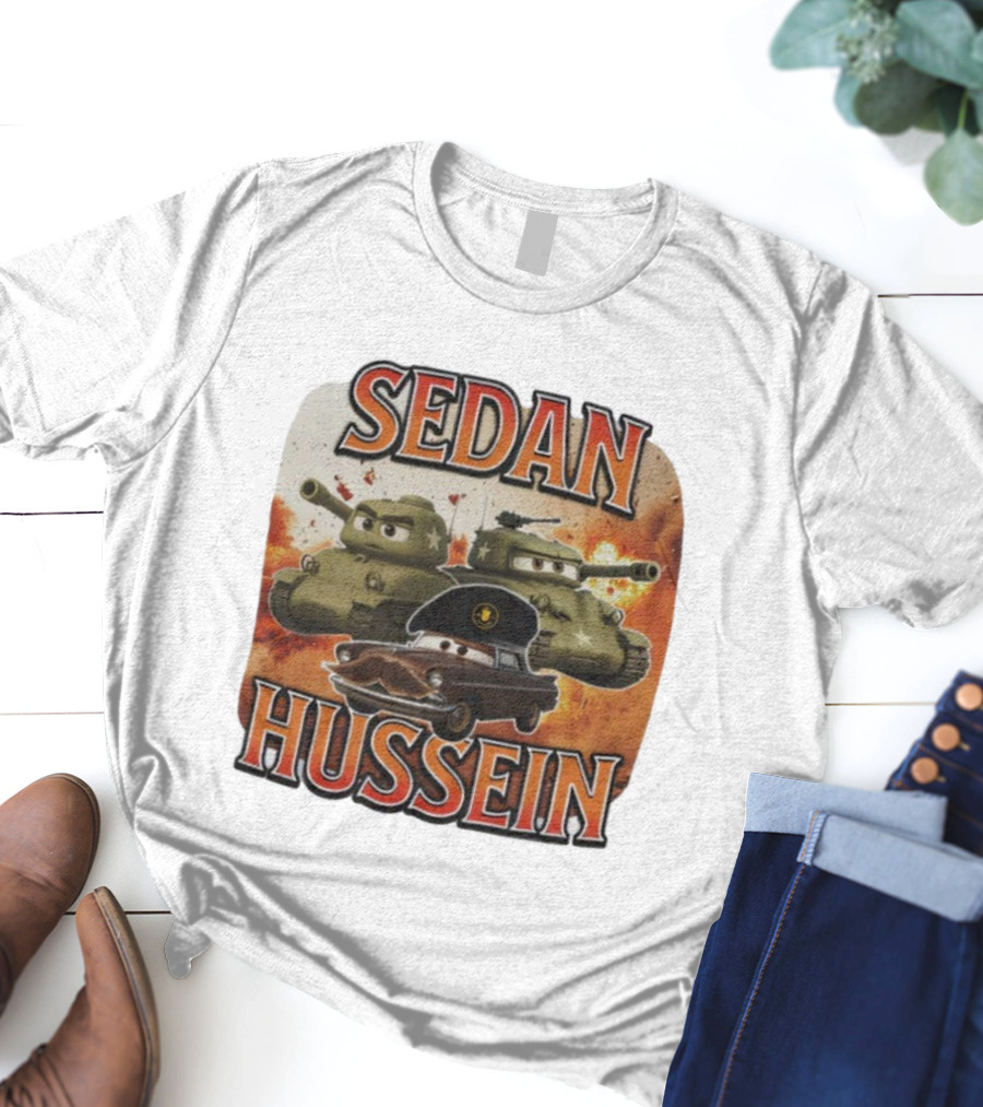 SEDAN HUSSEIN Tanks Explosive Cartoon Style T-Shirt
