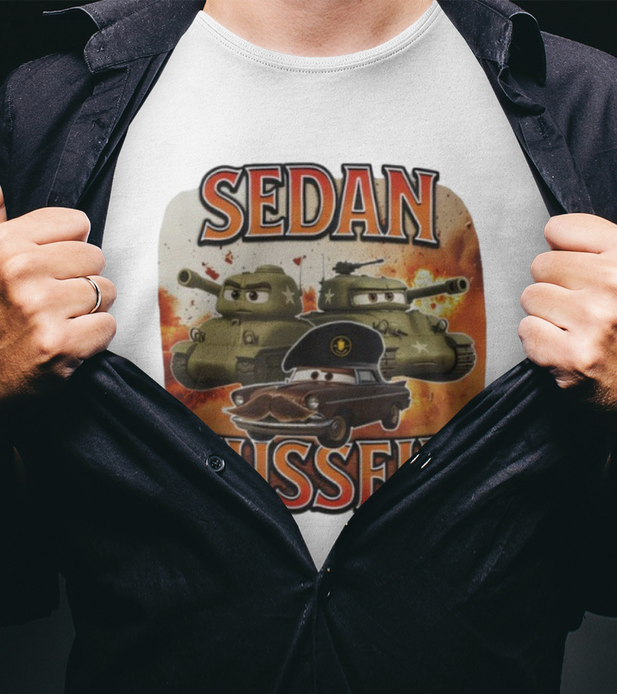 SEDAN HUSSEIN Tanks Explosive Cartoon Style T-Shirt