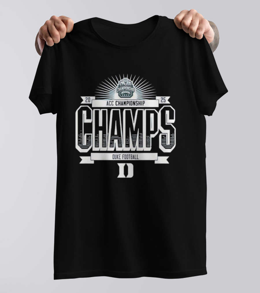 ACC Championship 2025 Champs Duke Football Crown Logo T-Shirt